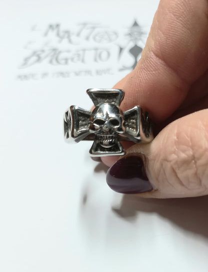 Anello Croce con Teschio