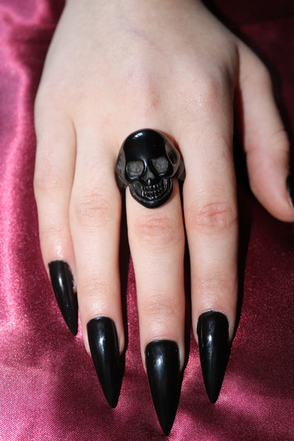 DF - black steel skull ring