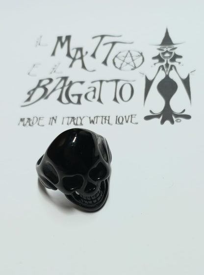 DF - black steel skull ring