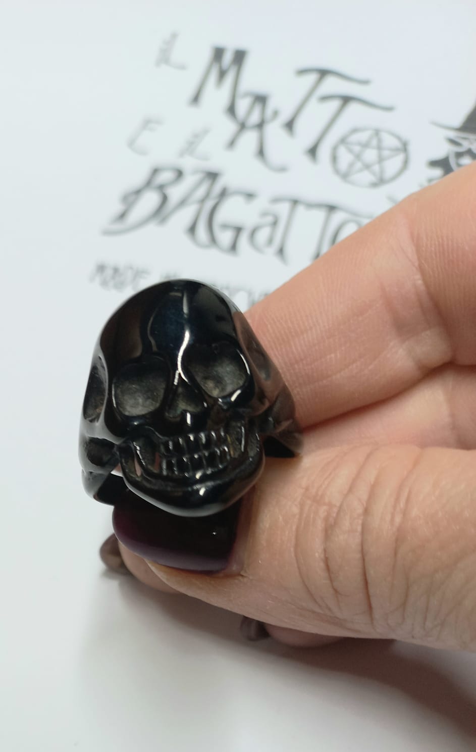 DF - black steel skull ring